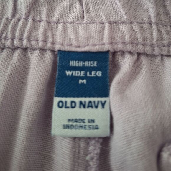 NWT Old Navy M Lavender Wide-Leg Linen Pants - Picture 7 of 8